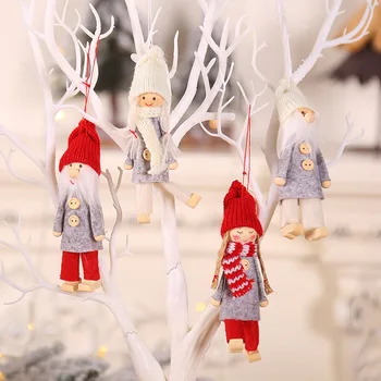 Yeni Yıl 2022 Yılbaşı Ağacı Süsleme noel dekorasyonları Ev DIY için Noel Dekorasyon Parti Hediye Sevimli Bebek Asılı Kolye