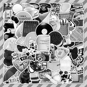 10/30/63 ADET Siyah Beyaz INS Tarzı Karikatür Çıkartmalar Dizüstü Bagaj Kaykay Telefon Buzdolabı Graffiti Çıkartmaları Sticker Çocuk Oyuncakları
