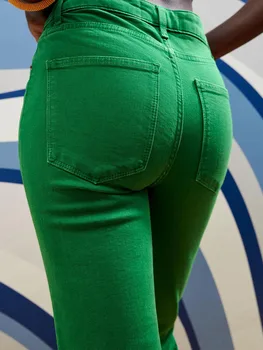 ZA alevlendi skinny jeans 2021 yaz yeni kadın yüksek bel şeftali kalça zayıflama mikro alevlendi pantolon