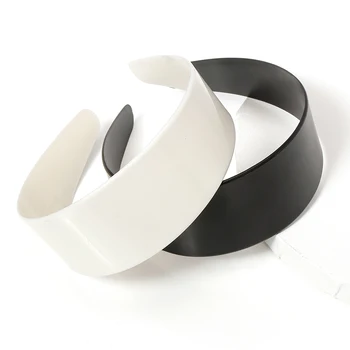 5 adet Geniş kenarlı Hairbands Beyaz Siyah Genişliği 3.8 / 4.8 cm Bantlar Düz Çerçeve DIY Takı için yapma Aksesuarları Taban Ayarı