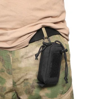 Açık Taktik Molle Askeri Koşu Kılıfı Kulaklık Çantası Taşınabilir Anahtar bozuk para cüzdanı Mini Cep Kamp Avcılık Cüzdan Edc Çantası