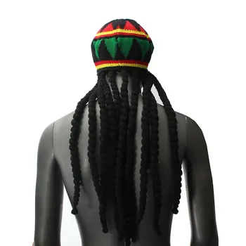 Hip hop şapka Örme Peruk Örgü Şapka Erkek Jamaikalı Bob Marley Rasta Bere Kış Gorra Hombre Dreadlocks Reggae Czapka Zimowa