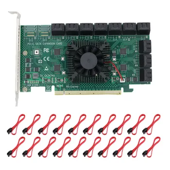 Chıa Madencilik Yükseltici 20 Port SATA PCI-E Adaptörü PCIE SATA PCI Express X16 SATA Kart Denetleyicisi PCIE SATA3 6 Gbps Kartlara Ekle
