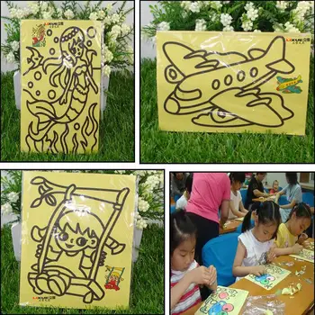 Sıcak Kum Boyama Resimleri Çocuk DIY El Sanatları Eğitim Oyuncak 16 * 12 cm Desen Öğrenme ve Eğitim Klasik Çizim Oyuncaklar