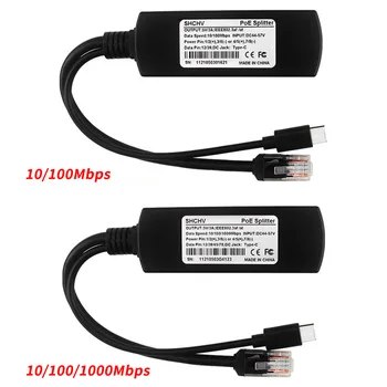 Ahududu Pi USB Tipi C PoE Splitter 10/100 / 1000Mbps Gigabit PoE Splitter 5V 3A C Tipi Konnektör Ahududu Pi için 4 B