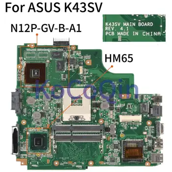 KoCoQin K43SV Laptop anakart ASUS için X43S A43S K43S A83S A84S K43SV GT520M 1GB Anakart REV:4.1 HM65 N12P-GV-B-A1