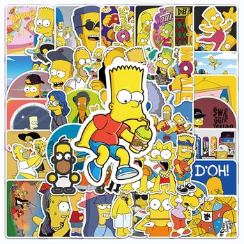 10/30/50 adet Disney Karikatür Simpson Ailesi Etiketler Çıkartmaları DIY Dizüstü Tablet Bagaj Dizüstü Karalama Defteri Graffiti Sticker Çocuklar için