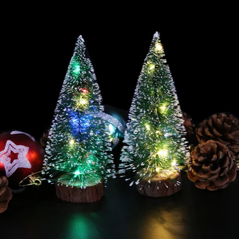 Noel süslemeleri LED ışıkları şenlikli noel ağacı süsleri küçük sedir çam parti süslemeleri çocuklar için DIY hediyeler