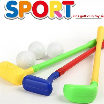 Çocuk Çocuk Golf Kulübü Oyuncaklar Spor Bebek Kavrama Yeteneği Geliştirme 2 Golf Kulüpleri + 2 Golf Topu Oyuncak Mini Golf Oyunu