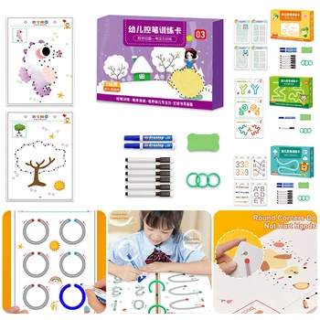 Montessori Matematik Öğrenme çocuk oyuncakları çizim tableti Kalem Kontrol El Eğitim Şekli Matematik Maç Oyunları Seti Eğitim Kitabı Oyuncak
