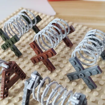 Yapı Taşı MOC Parçası Yol Barikatlar Askeri Aksesuarlar Engeller Savaş Sahnesi İnşaat Lego ile Uyumlu Parçası