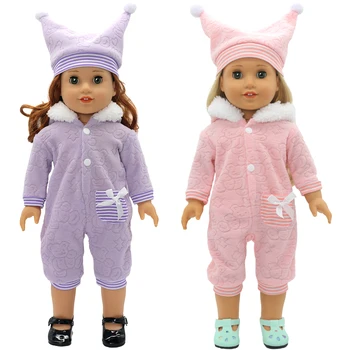 18 İnç Kız oyuncak bebek giysileri Pembe Renk Tulum oyuncak bebekler Giyim