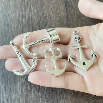 Alaşım metal çapa kanca çapa kolye konektörü takı yapımı için DIY el yapımı bilezik kolye aksesuar malzemesi