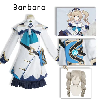 Genshin Etki Barbara Cosplay Kostüm Çünkü Royal Kardeş Tam Set İlk Beş Yıldız Halloween Peruk Kostüm 2022 Yeni Anime Elbise