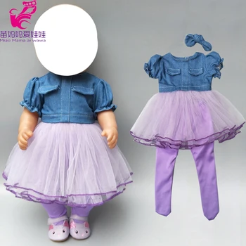 18 inç amerikan oyuncak bebek kot elbise legging seti oyuncak bebek giysileri bebek bebek elbise