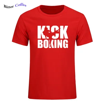 Yüksek Kalite Marka Erkek T-shirt Kick Boks Rahat Kısa Kollu O-Boyun Moda Kick Boks Baskılı %100 % Pamuk T Gömlek Erkekler