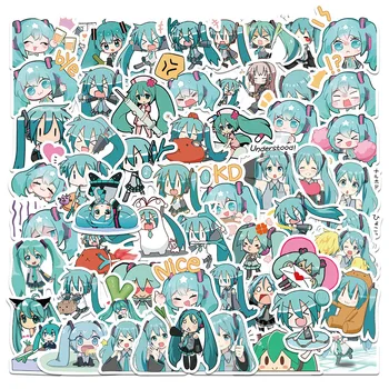 65 adet Hatsune Miku Sticker Sevimli Etiket Paketi Bavul Kaykay El Hesabı Sticker Anime Çıkartmalar Dizüstü Cilt Oyuncaklar Kızlar için