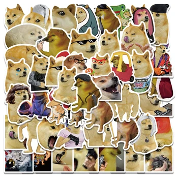 10/30/50 ADET Klasik DOGE Meme Karikatür Etiketler Çıkartmaları DIY Snowboard Dizüstü Bagaj Gitar Serin Graffiti Çıkartması su geçirmez etiket