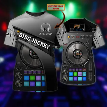 Yeni Yaz Moda erkek punk tişört DJ Canlı disko Kişiselleştirilmiş Adı 3D Baskılı t shirt Unisex Hip Hop Rahat Tshirt DW141