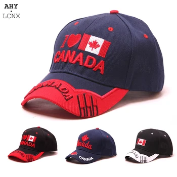 Yeni Moda Pamuk erkek beyzbol şapkası Işlemeli Mektup I love Kanada Bayrağı Hip Hop Snapback Kap Erkekler Kadınlar ıçin açık hava şapkası