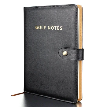 Siyah Deri Golf Puan Kartı Tutucu Puanı Dizüstü Günlük Defteri Yarda Kitap Malzemeleri Golf Aksesuarları Erkekler için