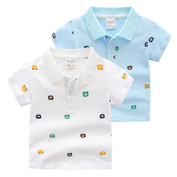 Ayı Erkek Polo Tişört %100 % Pamuk Kaliteli Yürümeye Başlayan Tees Tops Yaz Gömlek çocuk Kıyafet Çocuk Giysileri
