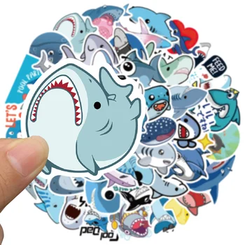 10/30/50 adet Deniz Yaratık Köpekbalığı Karikatür Sevimli Sticker Çocuklar İçin Oyuncaklar Bagaj Dizüstü İpad Kaykay Dergisi Hediye Gitar Sticker Kim