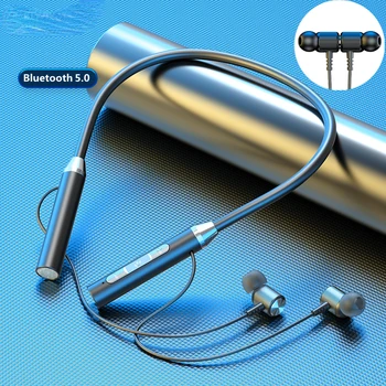 Kablosuz kulaklıklar Bluetooth 5.0 Boyun Bandı Kulaklık Manyetik Spor Su Geçirmez TWS Kulakiçi Bluetooth mikrofonlu kulaklık Mic