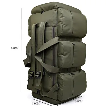 Açık Büyük Kapasiteli Yürüyüş Tırmanma Sırt Çantaları Seyahat Askeri Taktik silindir çanta Ordu Kamuflaj Dağcılık 90L