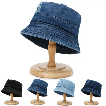 Yeni Denim balıkçı şapkası Kova Şapka Unisex Moda Bob Kapaklar Hip Hop Gorros Erkekler Kadınlar Panama Sıcak Rüzgar Geçirmez Kova Şapka Açık
