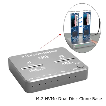 M. 2 NVMe AHCI Teksir Cloner USB3. 2 20G SSD Çift Bay Çevrimdışı Klon Mobil sabit diskler Dock Mac Pencere Linux PH8586U