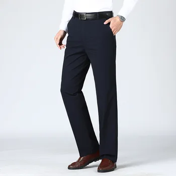 MRMT 2022 Marka erkek Pantolon Pantolon Erkek Düz Pantolon erkek Orta Yaşlı Yüksek Bel Pamuk Mikro Elastik rahat pantolon