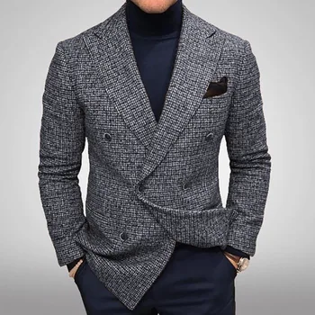2022 Sonbahar Yeni Rahat erkek Blazers İngiliz Tarzı beyler Casual Erkek Ceket Moda Kostüm Homme Büyük Boy