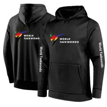 WTF Dünya Taekwondo Federasyonu 2022 erkek Yeni Düz Renk Moda Hoodies Streetwear Tişörtü Kazaklar Eşofman Üst Giysi