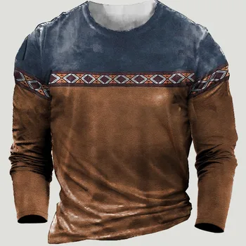 Etnik Kazak erkek Giyim Tarzı Patchwork Sonbahar Kış Moda Rahat Hoodie Az Tişörtü Eşofman Üstleri Sudadera