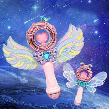Yeni Kız Prenses Parlayan Peri Sopa led ışık Müzik Flaş Sihirli Değnek çocuk Cadılar Bayramı Partisi Cosplay Prop Hediye