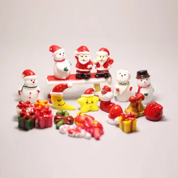 Mini Noel Dekorasyon Noel Baba Kardan Adam Ay Yıldız Minyatürleri Teraryum, Peri Bahçe Figürleri Ev Dekorasyon