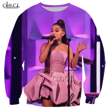 HX Yeni Şarkıcı Ariana Grande 3D Baskı Erkek Kadın Tişörtü Harajuku Hip Hop Moda Sıcak Satış Eşofman Üstleri Damla nakliye