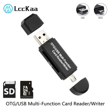 LccKaa OTG kart okuyucu Mikro Sd / USB kart okuyucu MİNİ USB 2.0 + OTG Mikro SD / SDXC TF kart okuyucu Adaptörü U Disk laptop aksesuarları