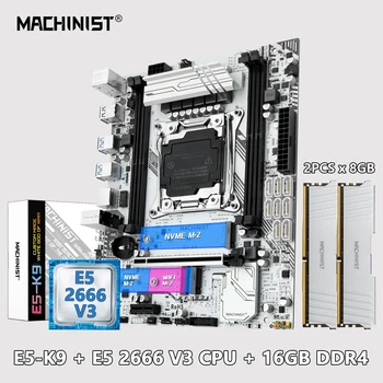 MAKİNİST Kiti X99 LGA 2011-3 Anakart Set Xeon E5 2666 V3 CPU İşlemci + DDR4 2 Adet * 8 gb RAM Bellek Combo USB3. 0