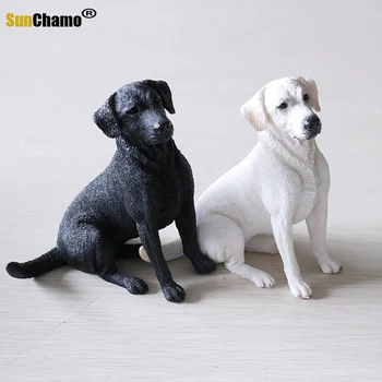 Moda Araç El Sanatları Koleksiyonu Simüle Hayvan Labrador Köpek Modeli Yeni Figürler Minyatürleri Köpek Modelleri Dekorasyon El Sanatları