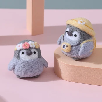 Bitmemiş Keçe Kiti Penguen Yün İğne Keçe Kiti Paketi DIY El Yapımı oyuncak bebekler
