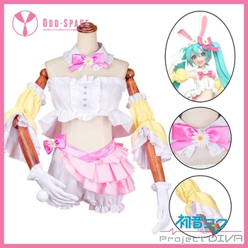 Bandai Hatsune Miku cosplay kostüm takım elbise miku Pembe tavşan bahar elbise miku 110 cm peruk Cosplay Anime Kostümleri Özelleştirilmiş hediyeler