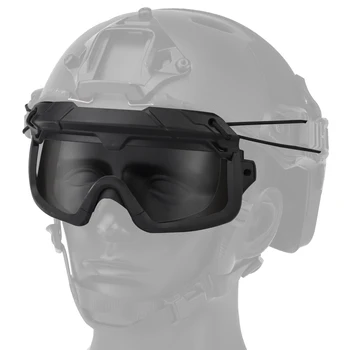 Taktik Paintball Bölünmüş Gözlük Airsoft Rüzgar Geçirmez Anti Sis CS Wargame Çekim Koruma Kask Gözlük Yürüyüş Avcılık