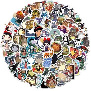 10/50 Adet japon animesi Çıkartmalar Ghibli Hayao Miyazaki Totoro Ruhların Kaçışı Prenses Mononoke KiKi Kırtasiye