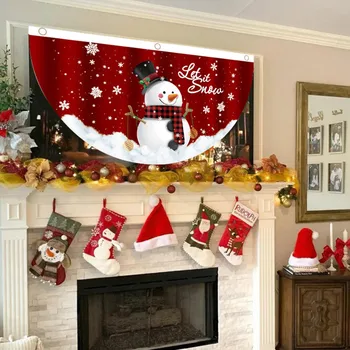 Noel Açık Polyester Yelpaze şeklinde Bayrak yılbaşı dekoru Ev için Noel Damla Süsleme 2022 Noel Navidad Hediye Yeni Yıl 2023