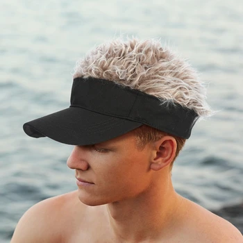 Sahte Saç Siperliği Şapka Kadın Erkek Serin Golf Kap Açık Peruk Beyzbol Kapaklar Sokak Moda Komik Peruk Şapkalar Nefes Rahat Şapka