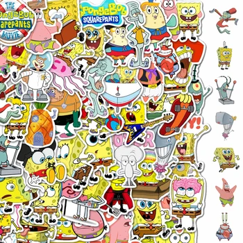 50 Adet Spongebobs Çıkartmalar Karikatür Sevimli Patrick Yıldız Squarepants Anime Sticker Sırt Çantası Pvc Su Geçirmez Graffiti Çıkartmaları çocuk oyuncağı