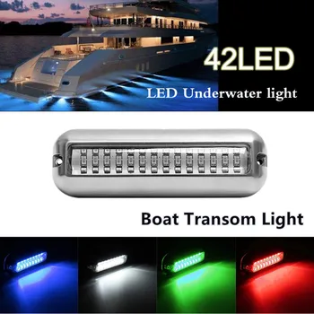 50W sualtı tekne Transom ışık 42 LED paslanmaz Çelik su Altında duba su geçirmez lamba 12V deniz yat tekne arka lambaları