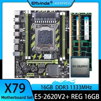 ENVİNDA X79 Anakart LGA2011 Kombinasyonları E5-2620 V2 CPU 16 GB DDR3 RAM 1333 MHz PC3 10600R REG ECC Bellek X79 anakart seti